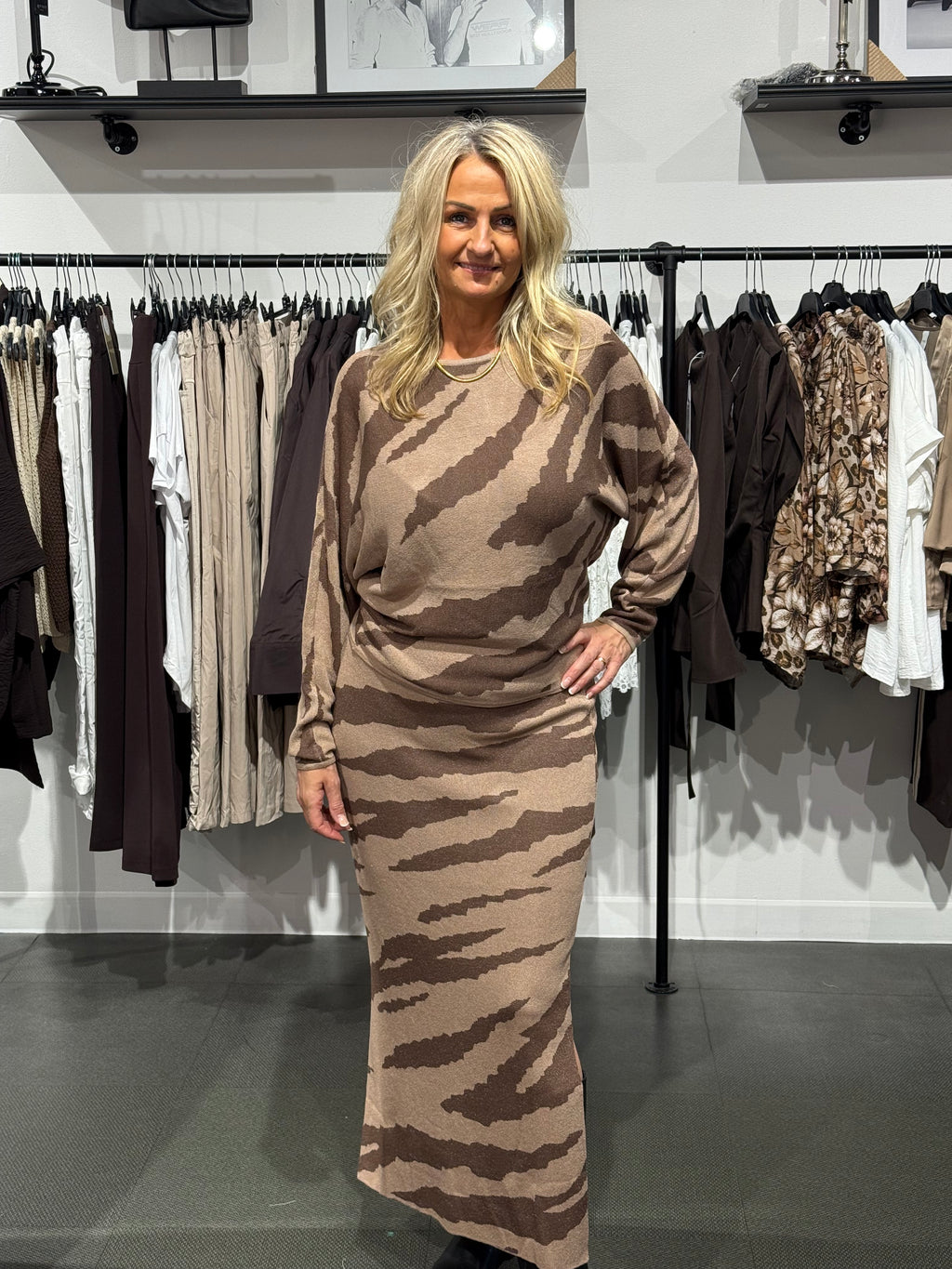 ELEANOR SWEATER DEEP BROWN/TAUPE