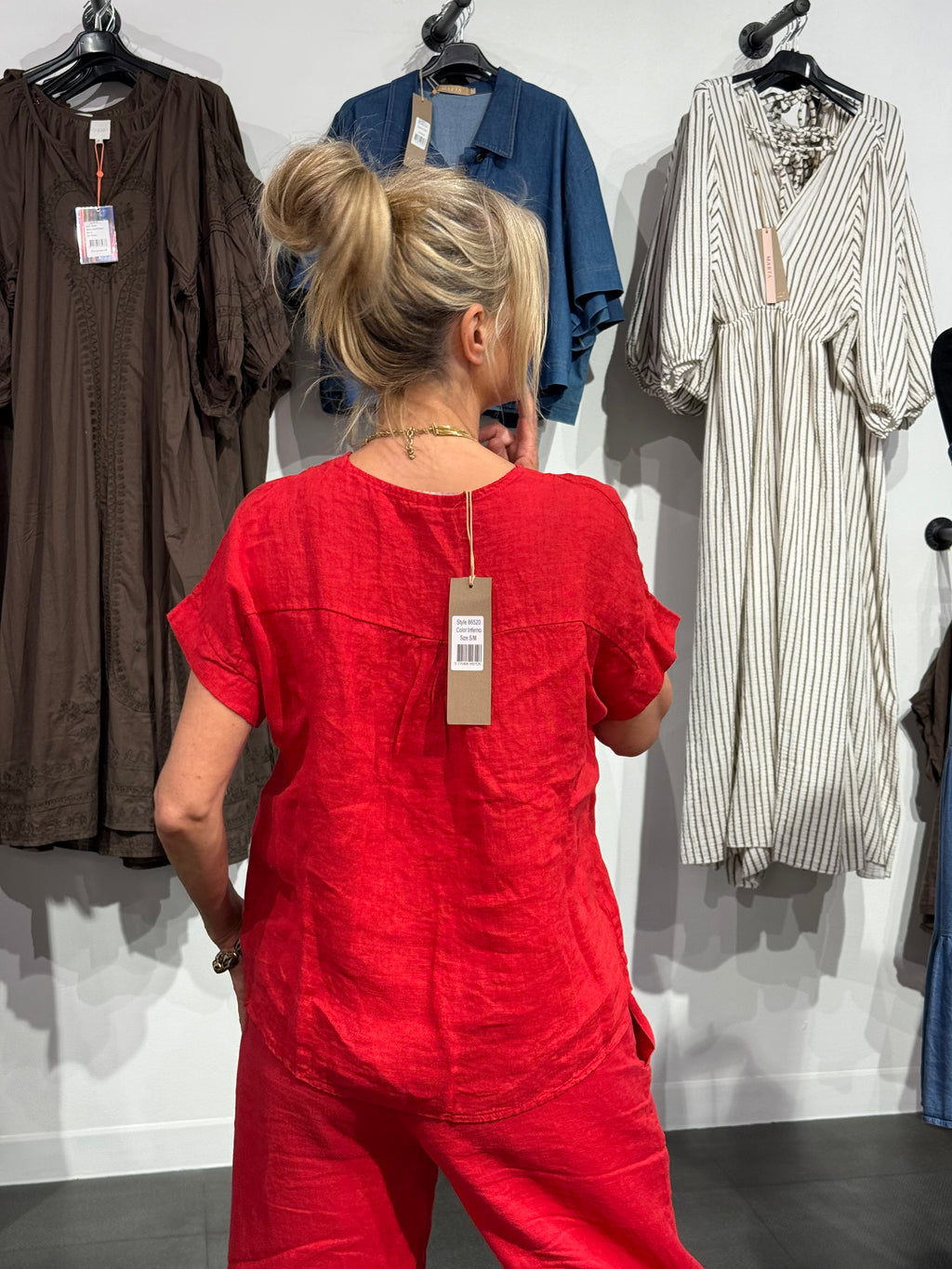 MdcBellissima- linne topp röd