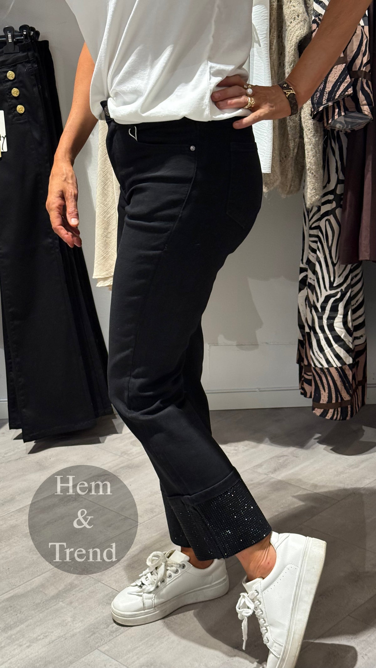 Jeans straight- bling svart