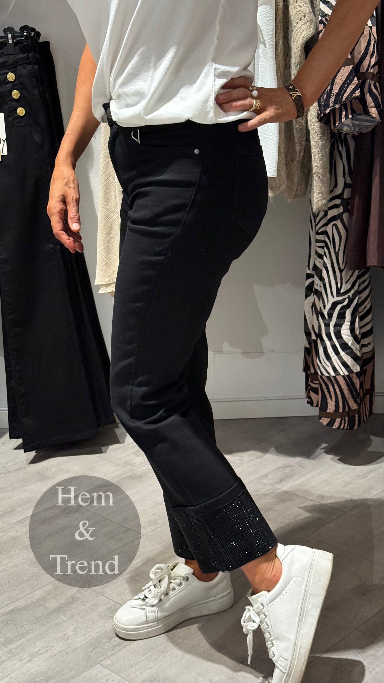 Jeans straight- bling svart