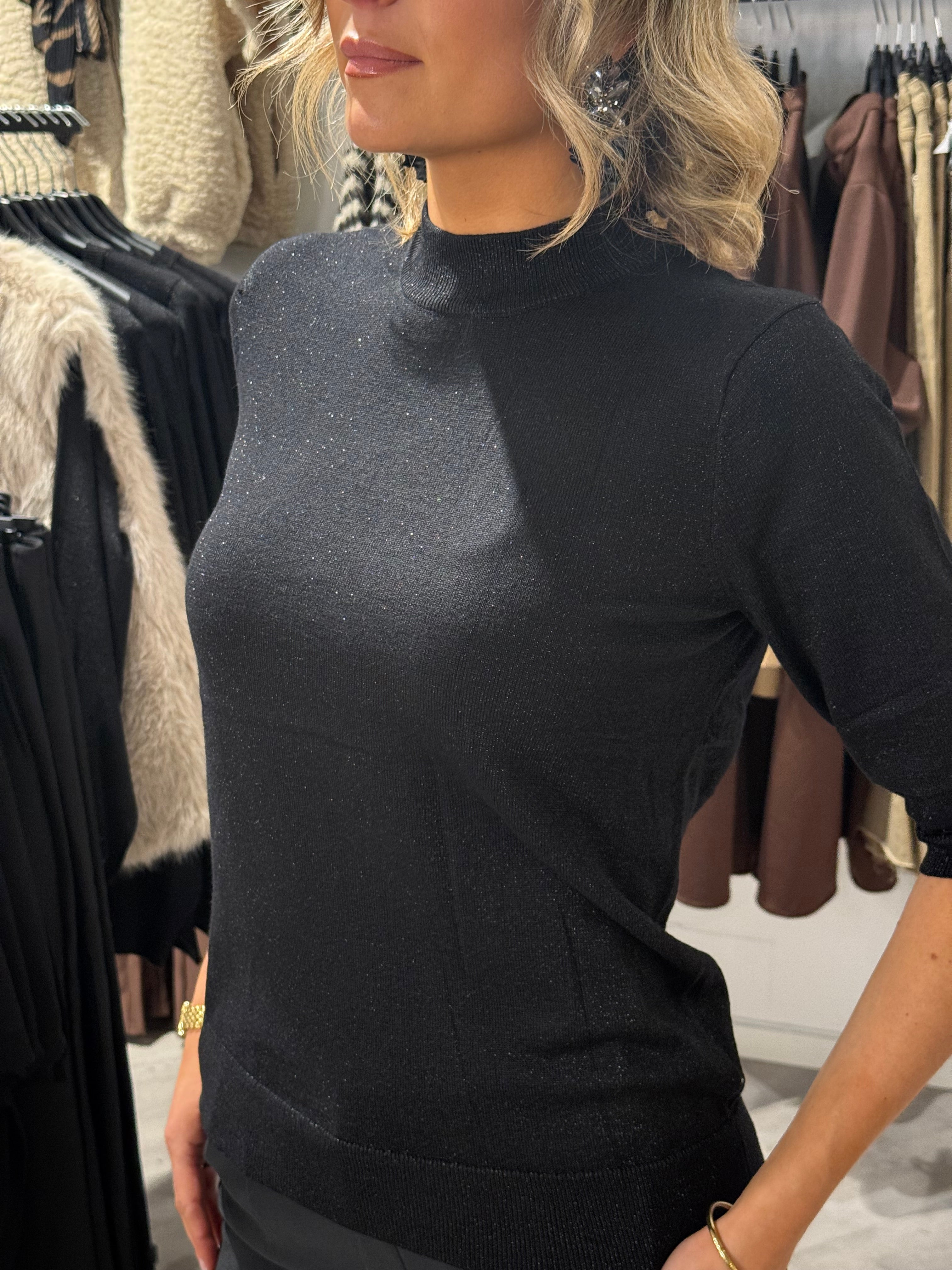 Glitter pullover black
