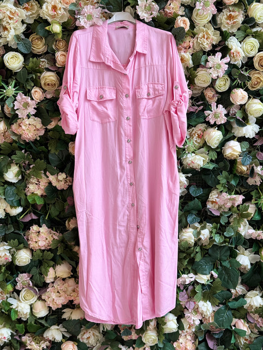 Jeansklänning rosa
