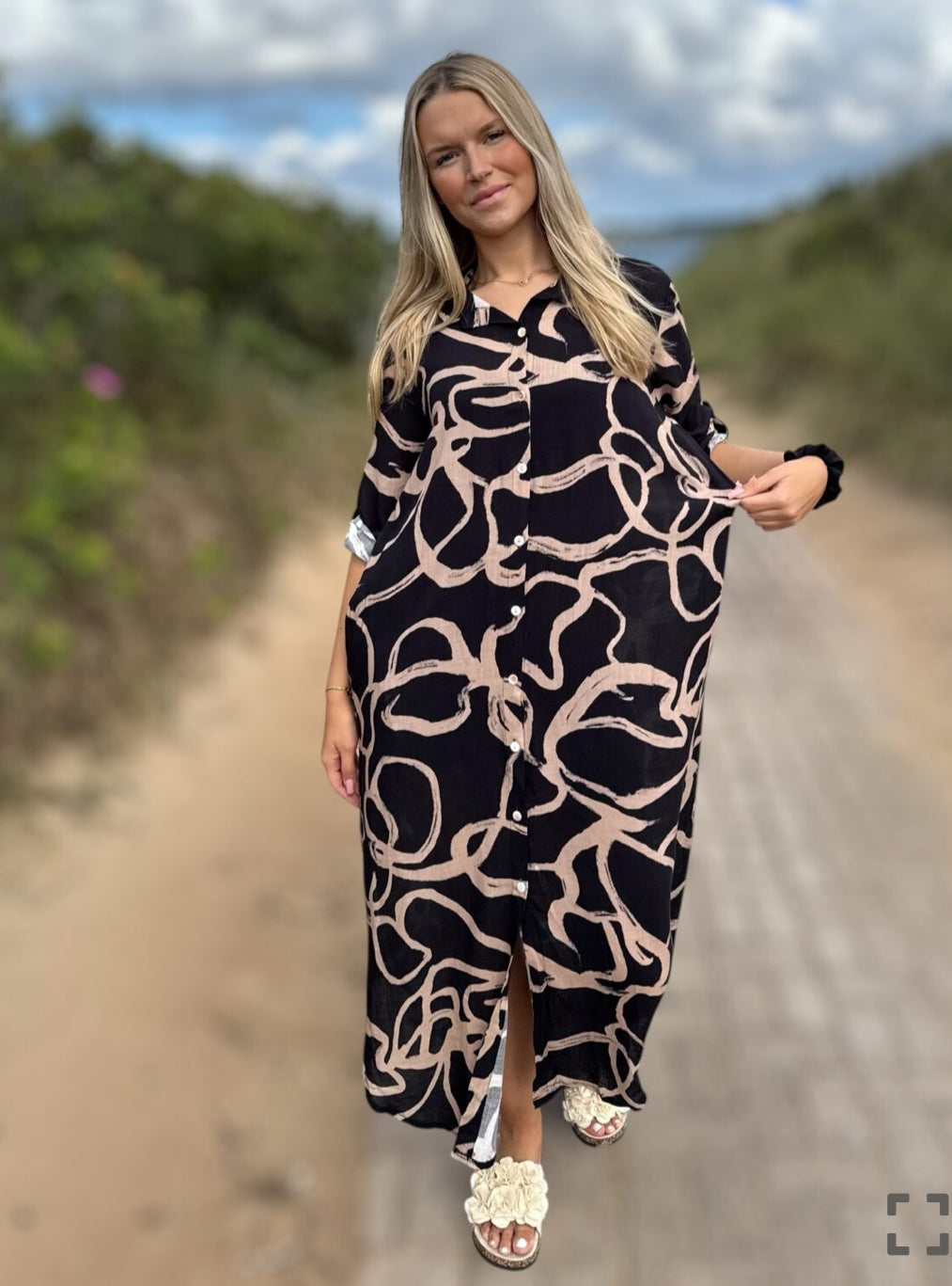 Marena dress svart/beige