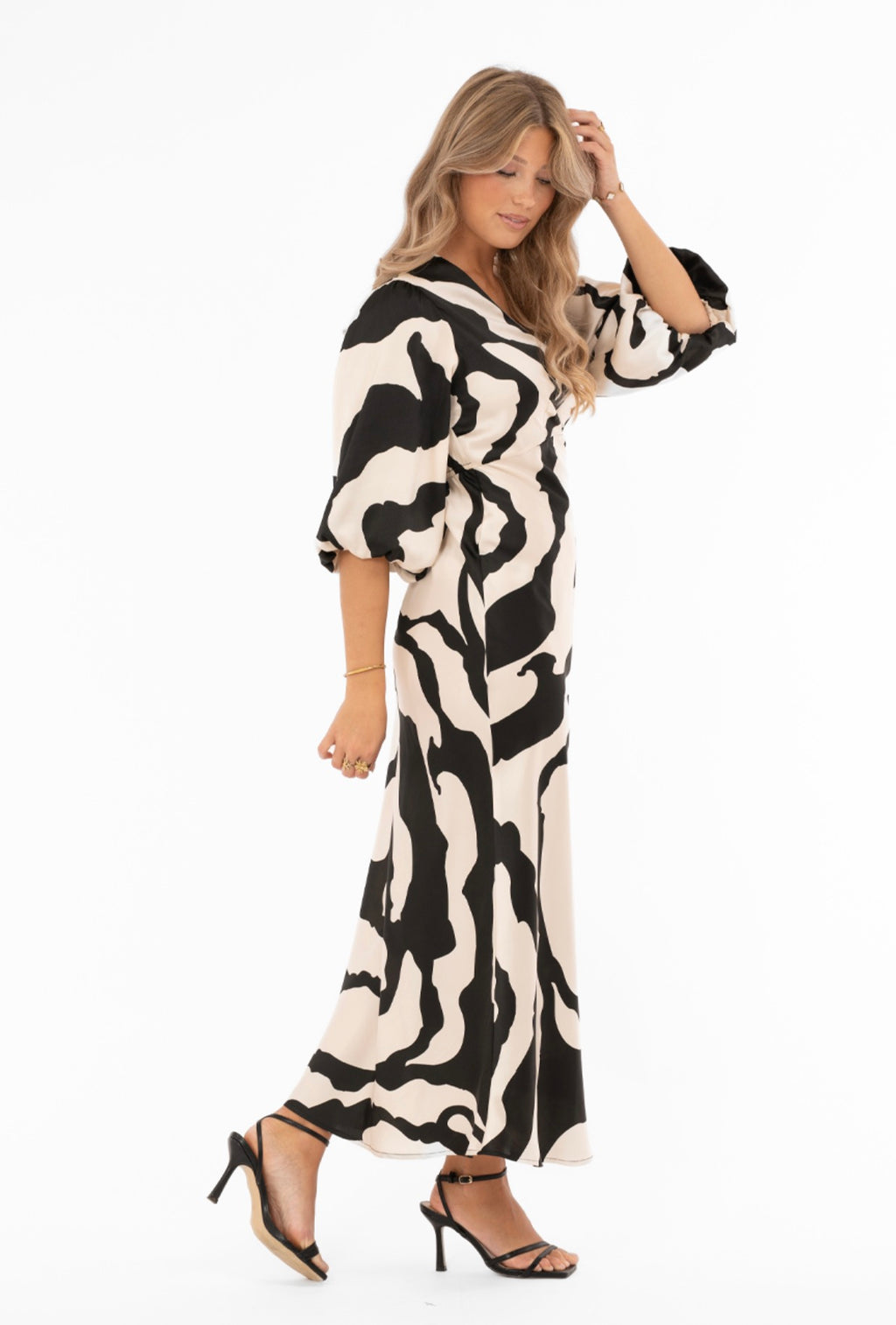 CICELY DRESS CHAMPAGNE/BLACK