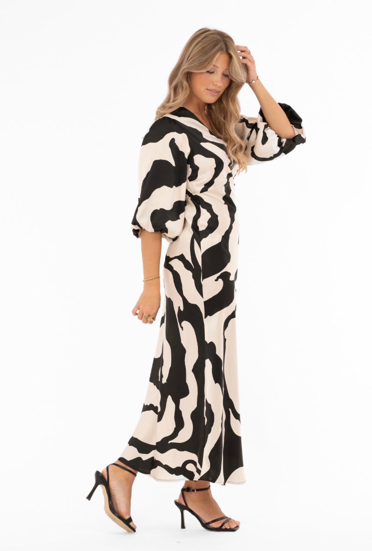 CICELY DRESS CHAMPAGNE/BLACK