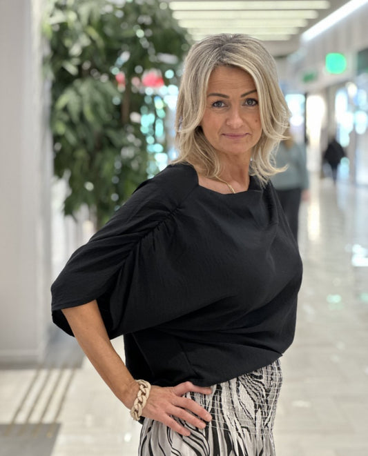 Off shoulder topp svart