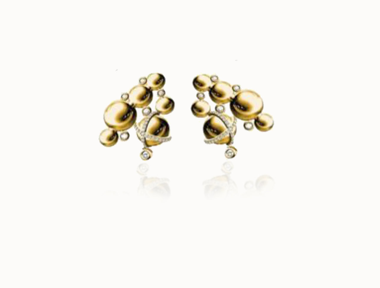 Berry crystal luxe earring- guld