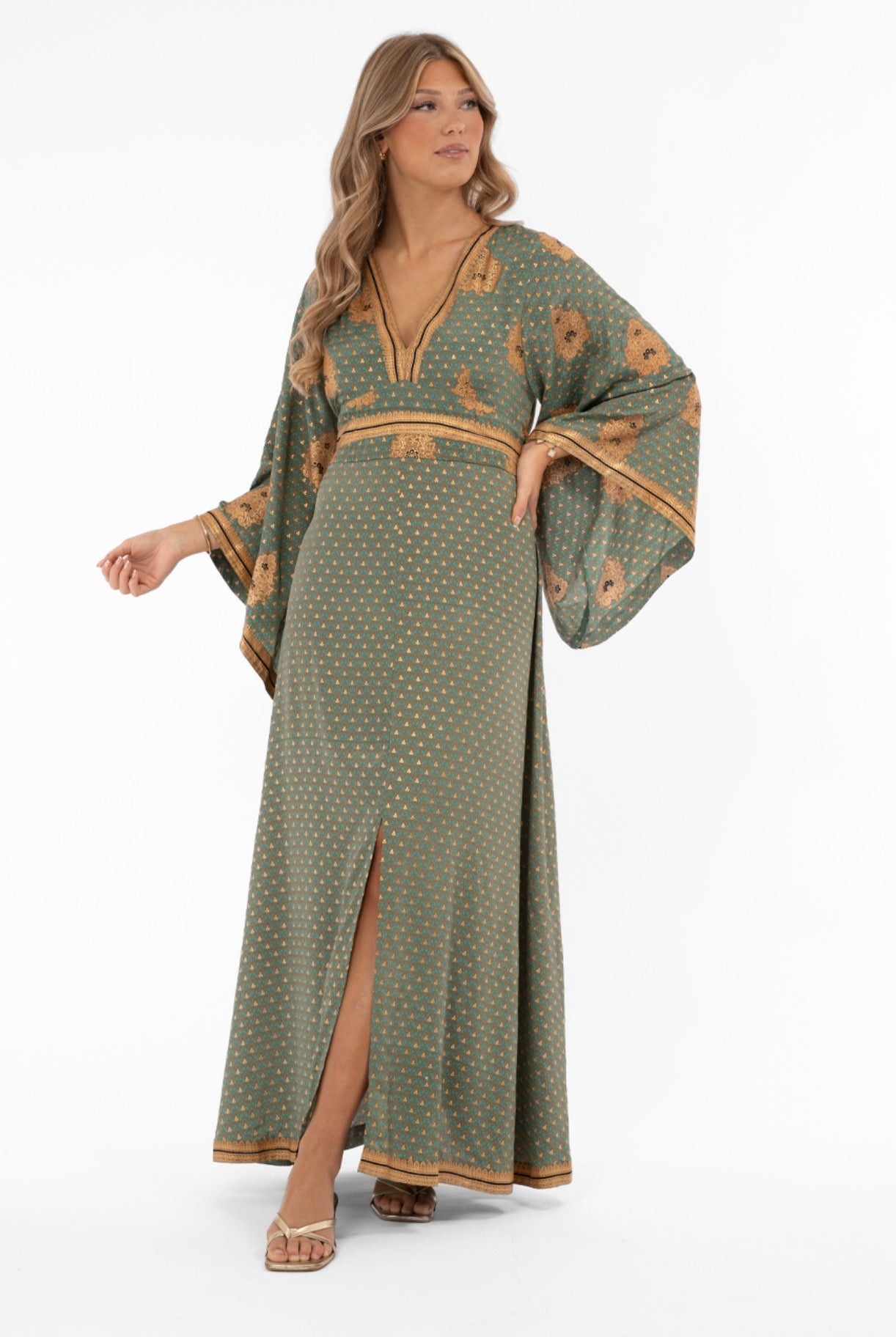 AYLA DRESS LAGOON/GOLD