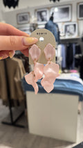LEAF EARRINGS MATT - LIGHT PINK