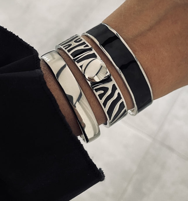 CAPRI ZEBRA BRACELET BLACK/SILVER