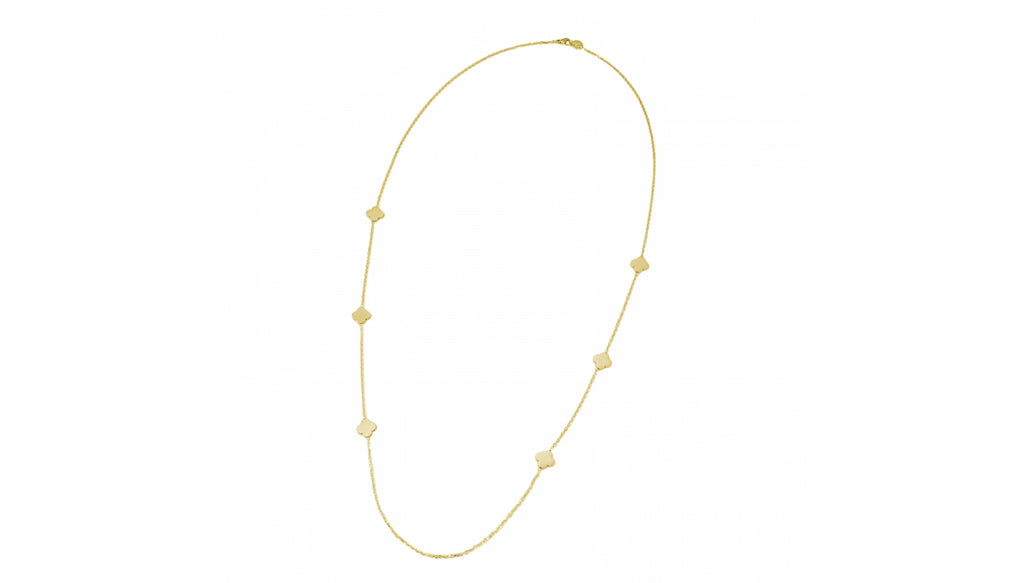 CLOVER PLAIN LONG NECKLACE GOLD
