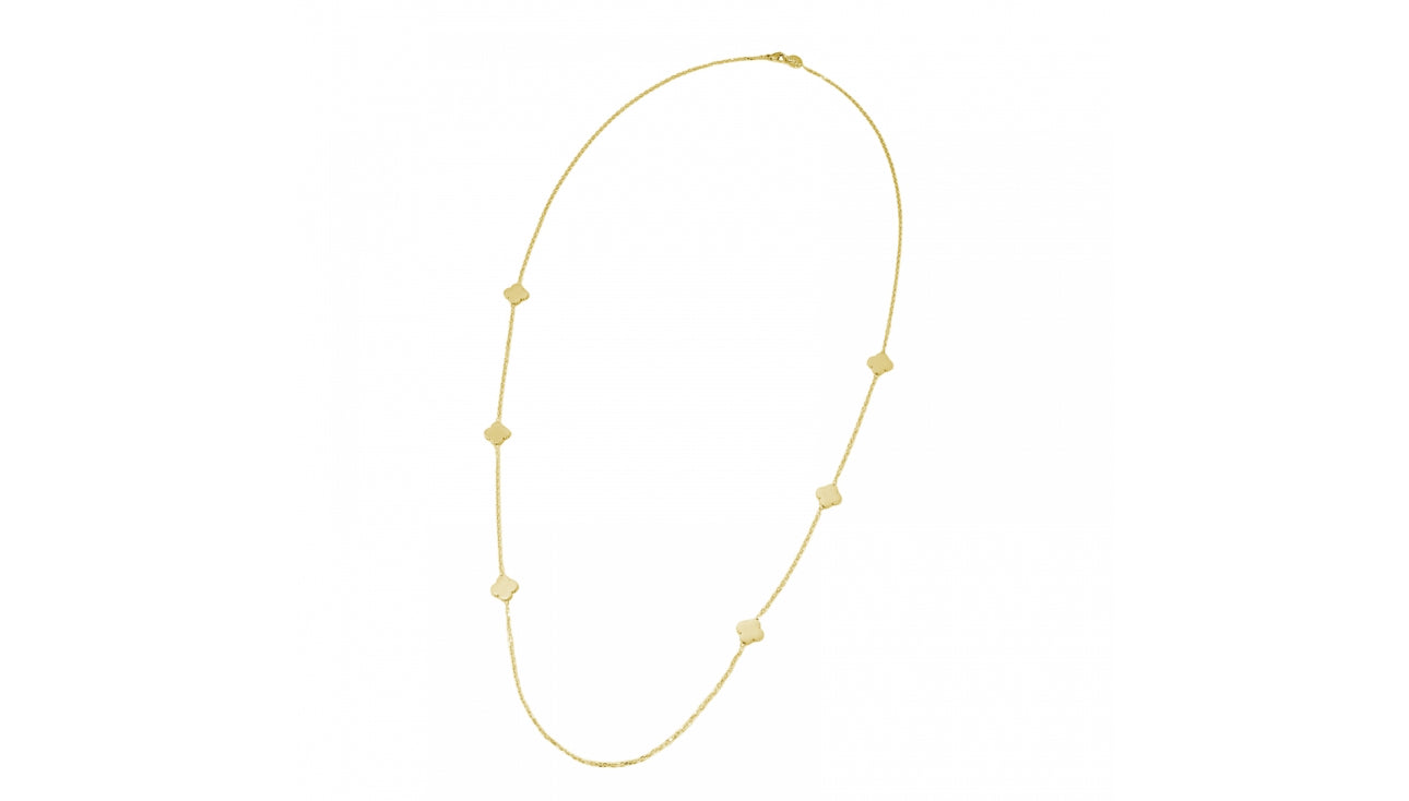 CLOVER PLAIN LONG NECKLACE GOLD
