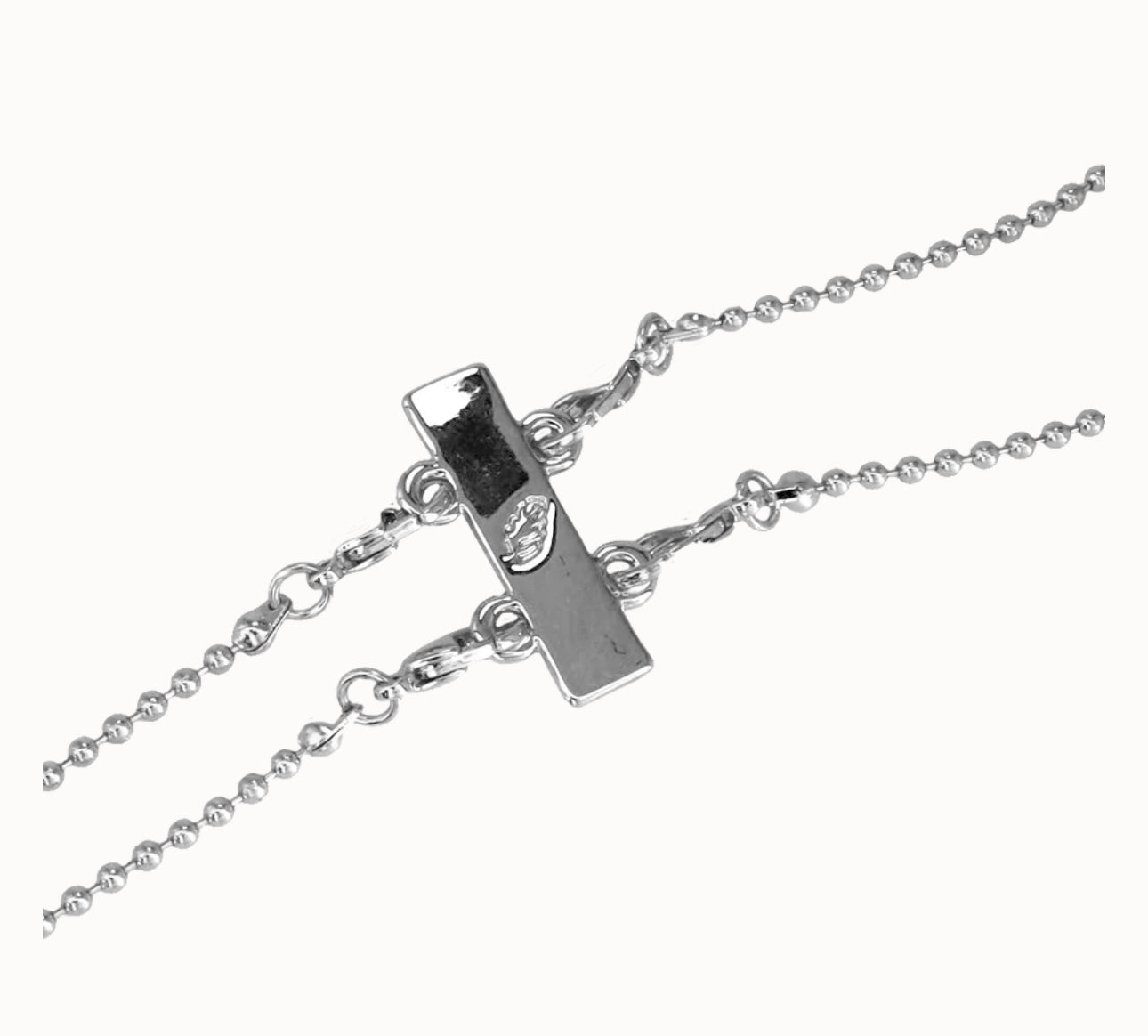 La fleur double necklace- silver