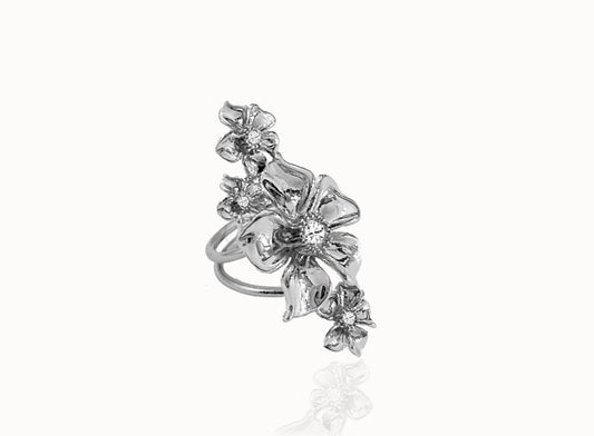 La fleur multi ring - silver