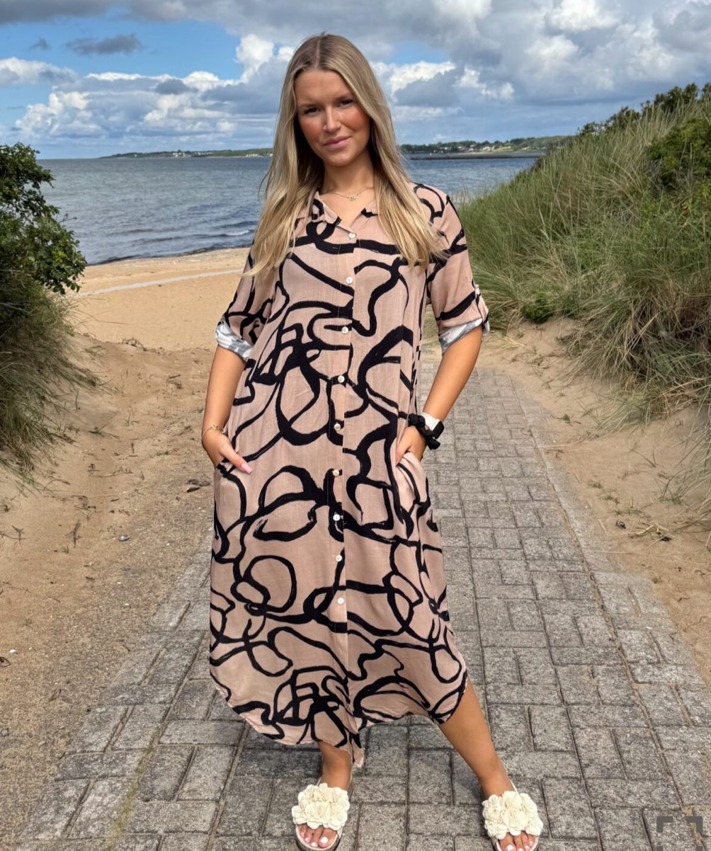 Marena dress beige/svart