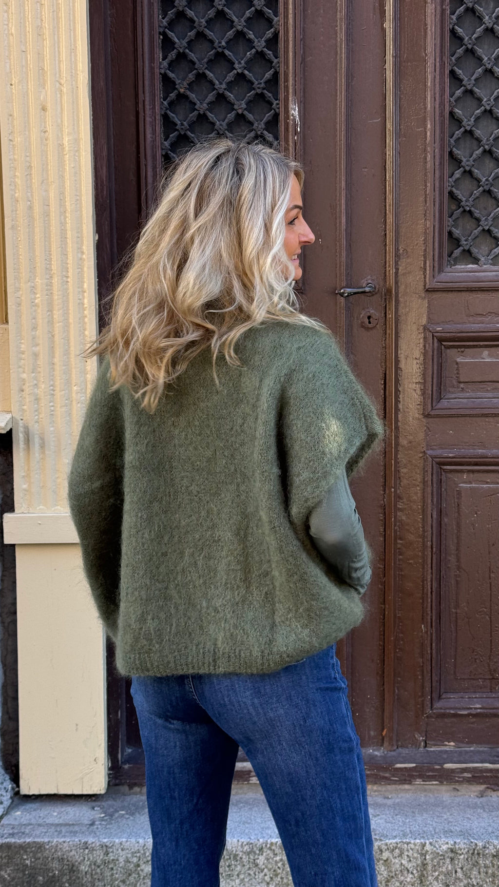 MOHAIR POLO - FOREST GREEN