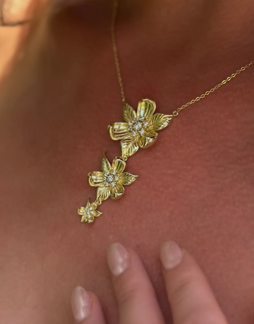 Sakura necklace- silver