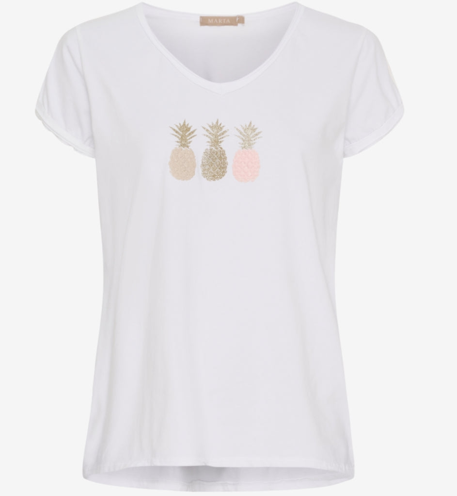Ananas t-shirt vit