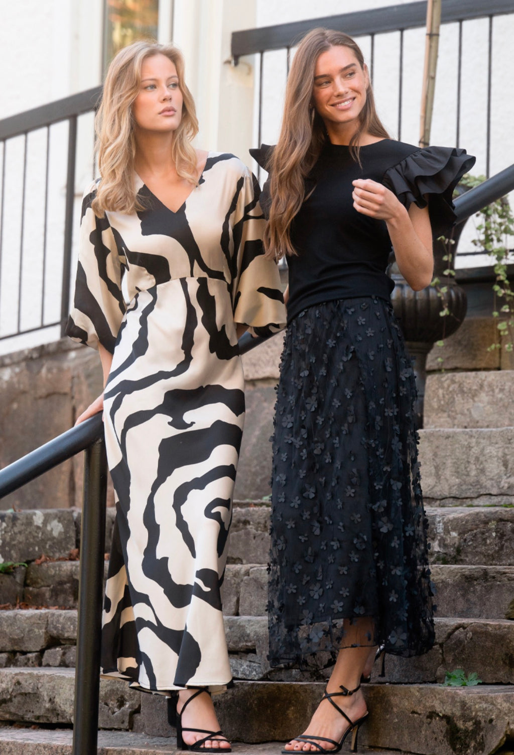 CICELY DRESS CHAMPAGNE/BLACK