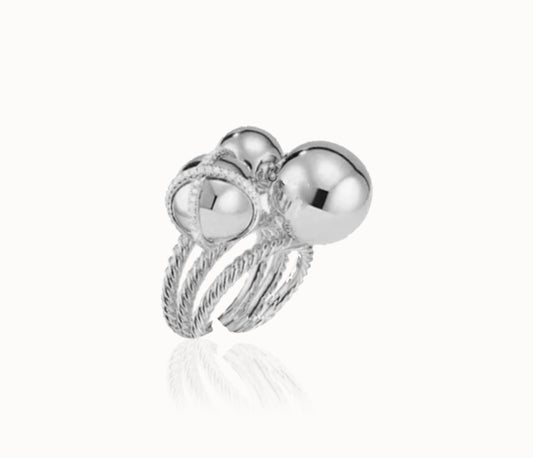 Berry crystal luxe ring - silver