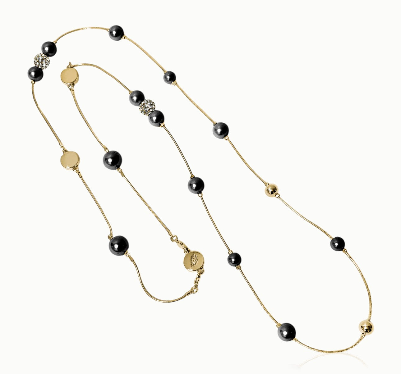 BERRY PEARL SPARKLE ICONIC NECKLACE - BLACK