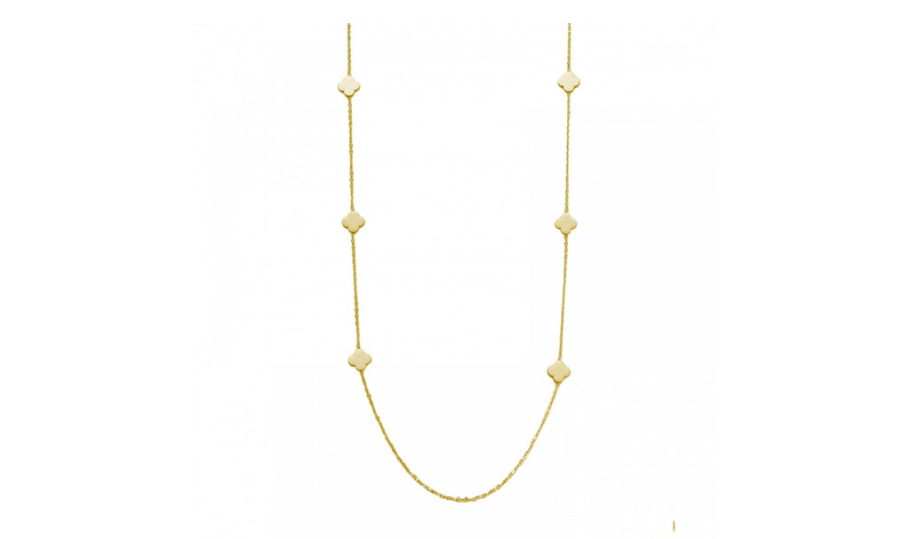CLOVER PLAIN LONG NECKLACE GOLD