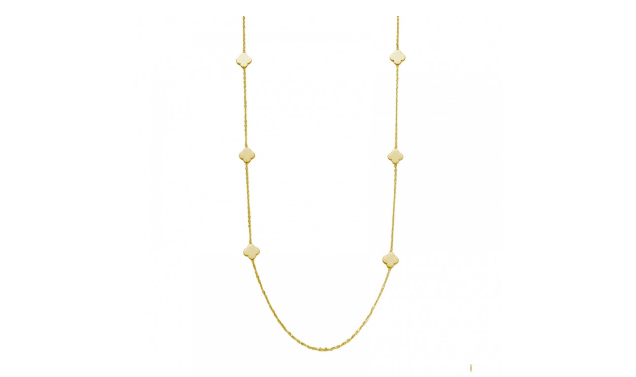 CLOVER PLAIN LONG NECKLACE GOLD
