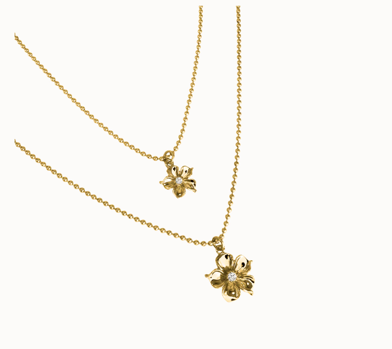 La fleur double necklace- guld