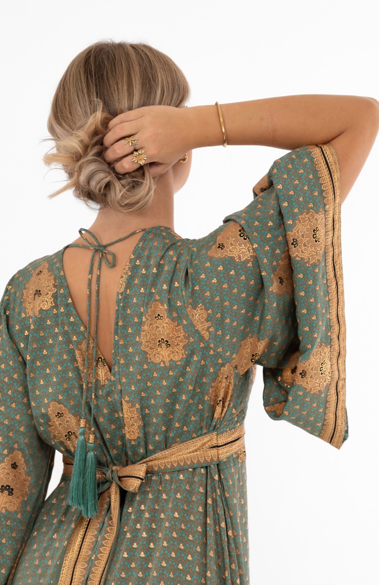 AYLA DRESS LAGOON/GOLD