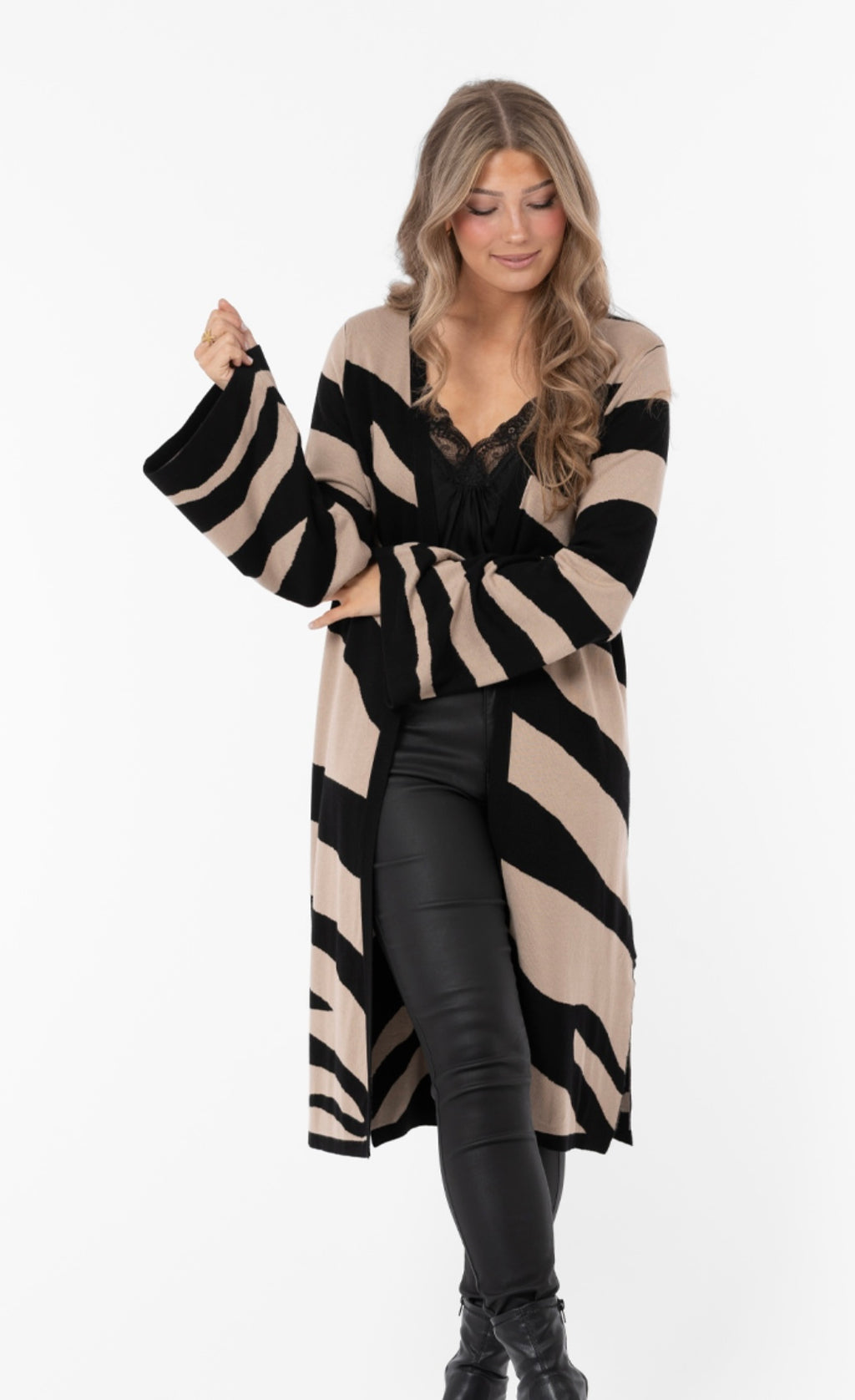 Kofta zebra svart/beige