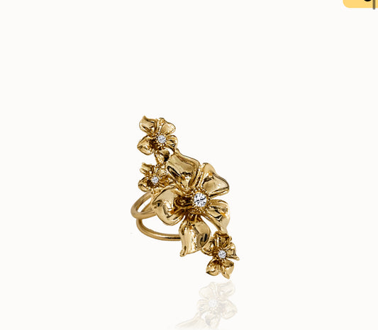 La fleur multi ring - guld