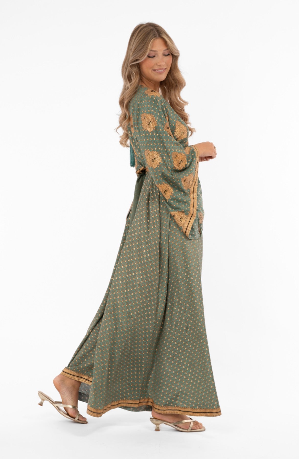 AYLA DRESS LAGOON/GOLD