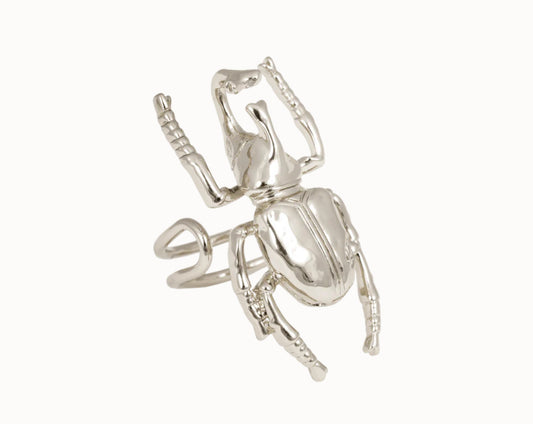 Beetle ring - silver