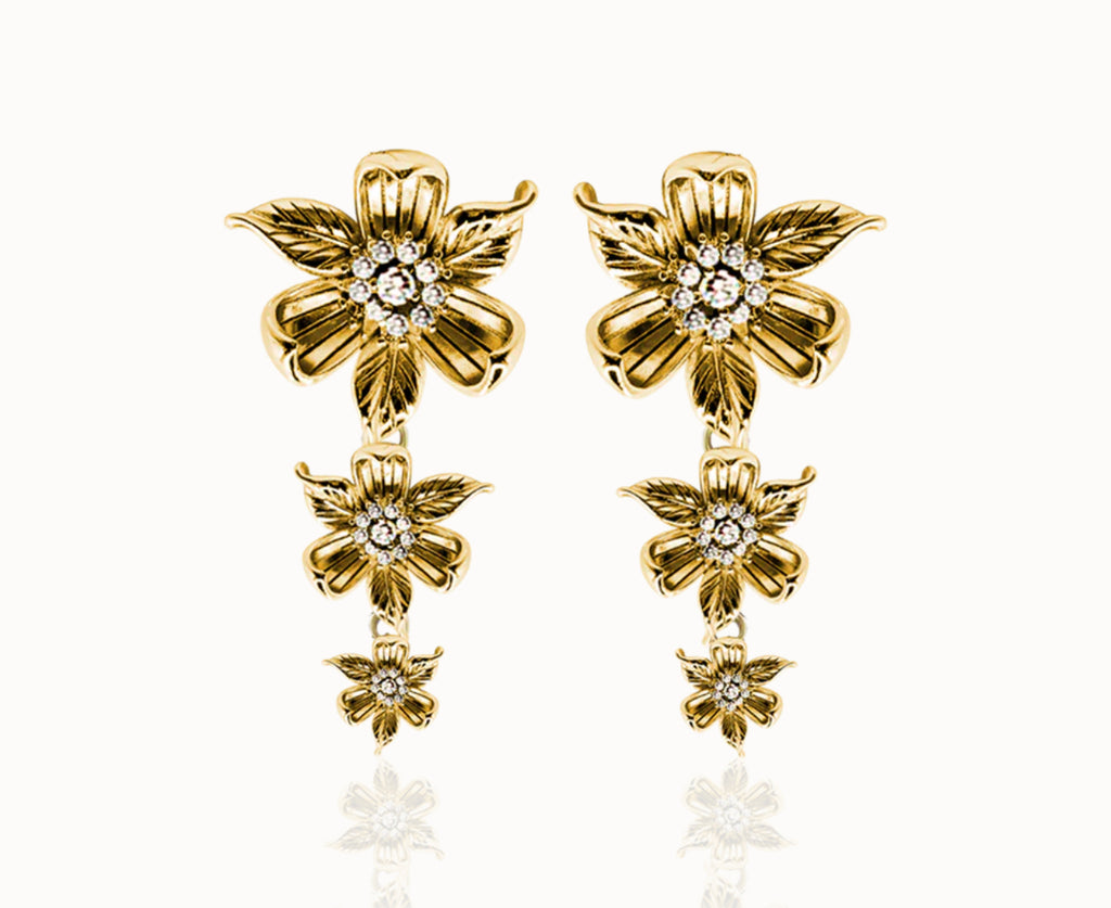 Sakura multi earring- guld