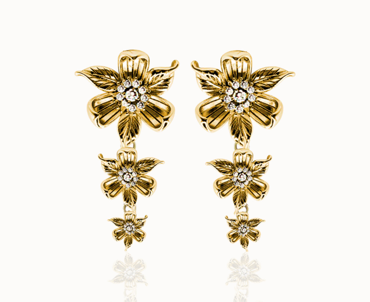 Sakura multi earring- guld