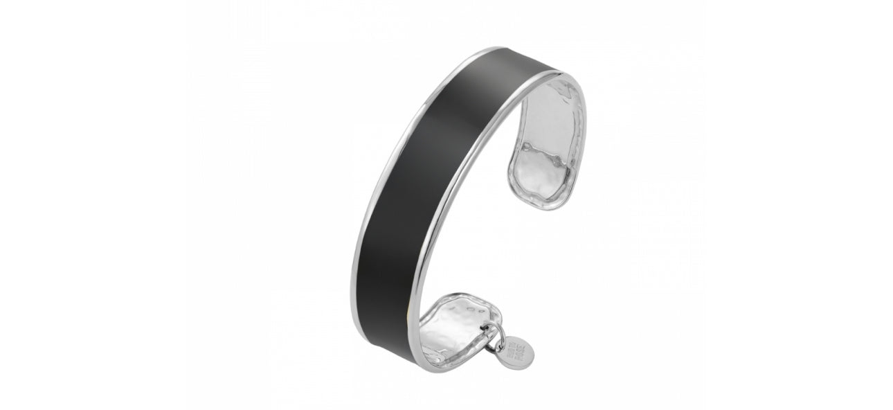 ENVY ENAMEL BANGLE BLACK/SILVER