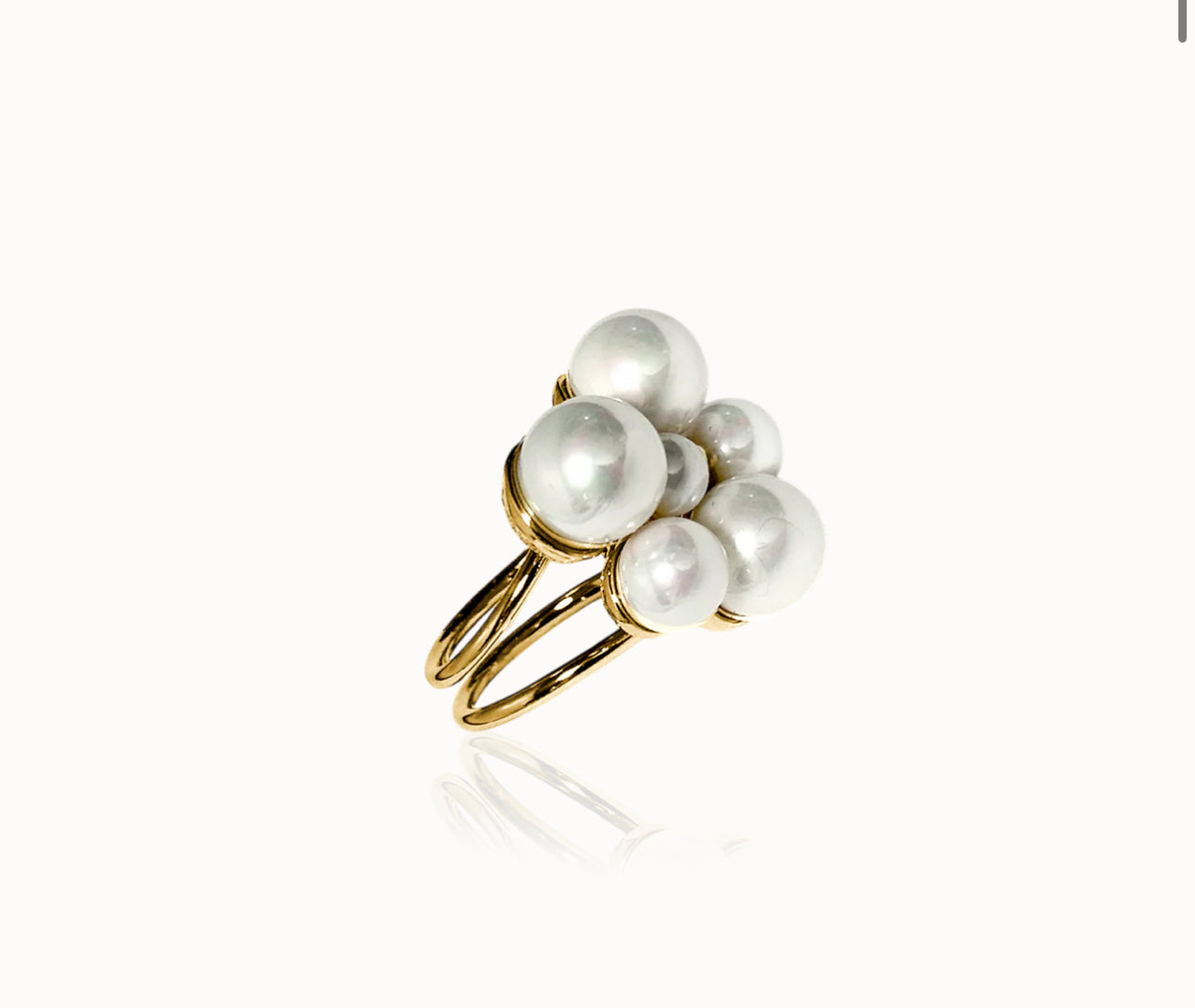 Berry pearl maxi ring - guld