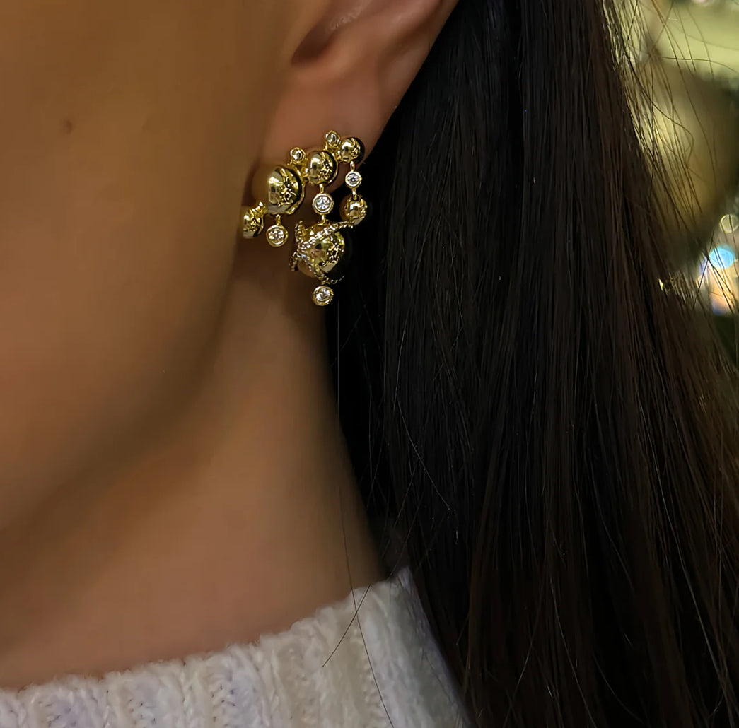 Berry crystal luxe earring- guld