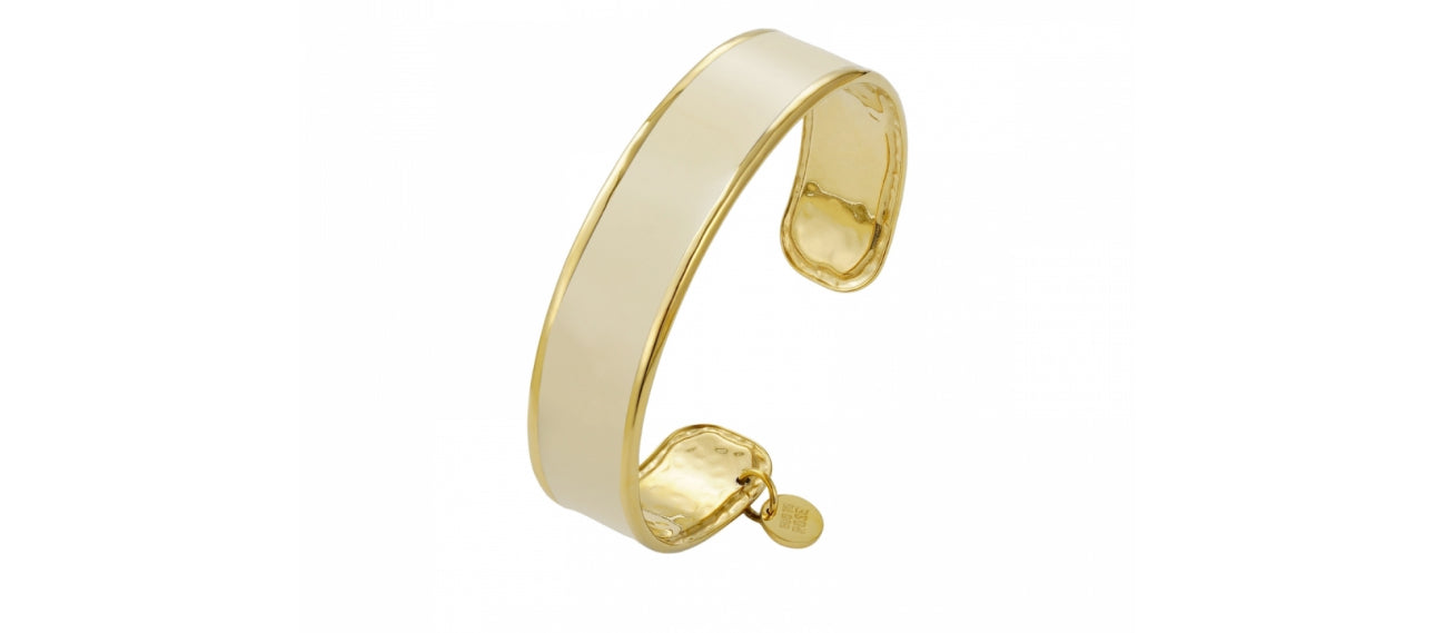 ENVY ENAMEL BANGLE IVORY/GOLD