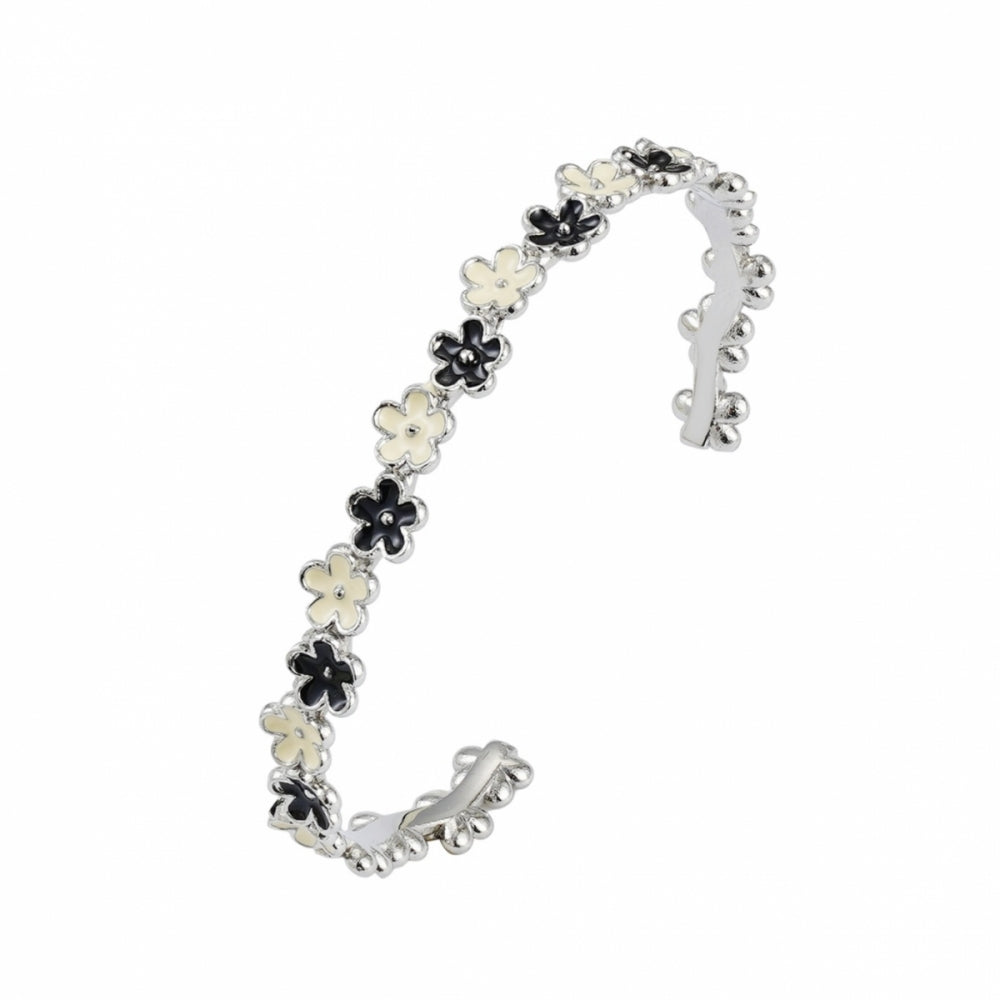 CALISTA BANGLE IVORY/BLACK/SILVER
