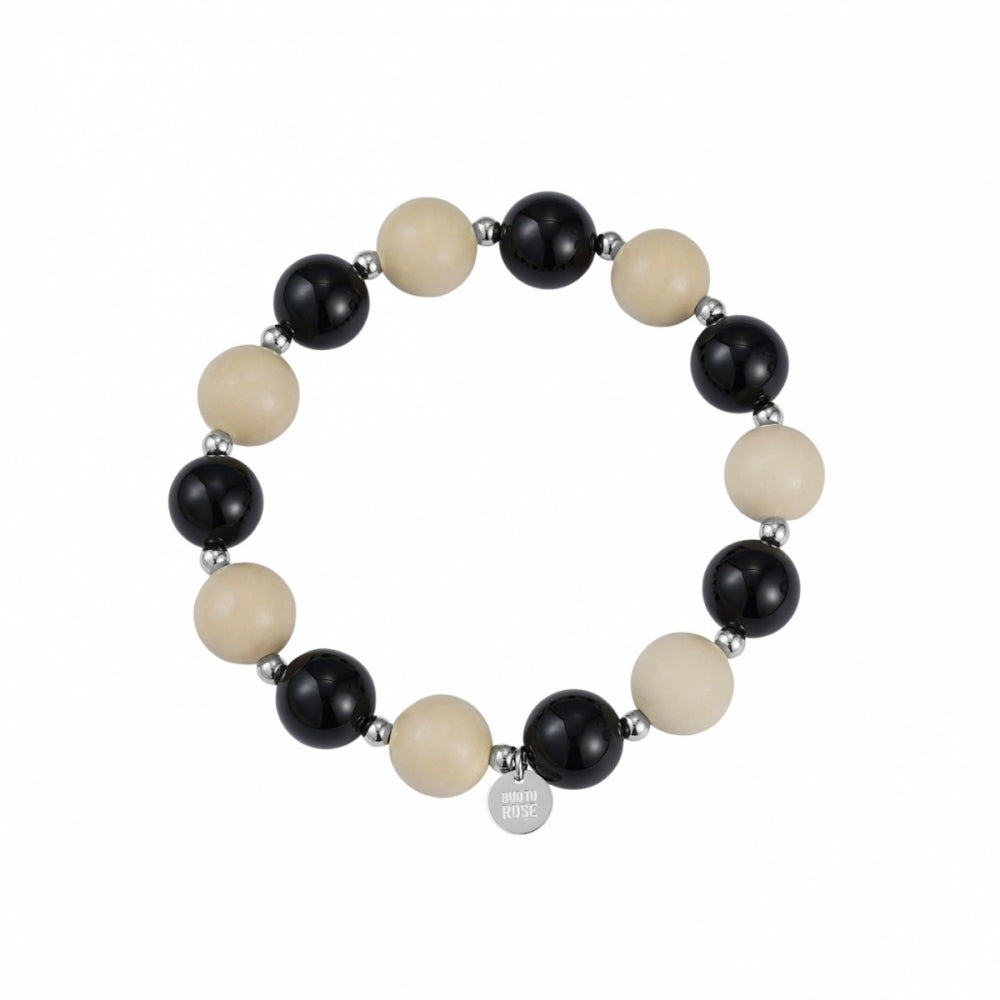 KELLY BRACELET IVORY/BLACK/STEEL