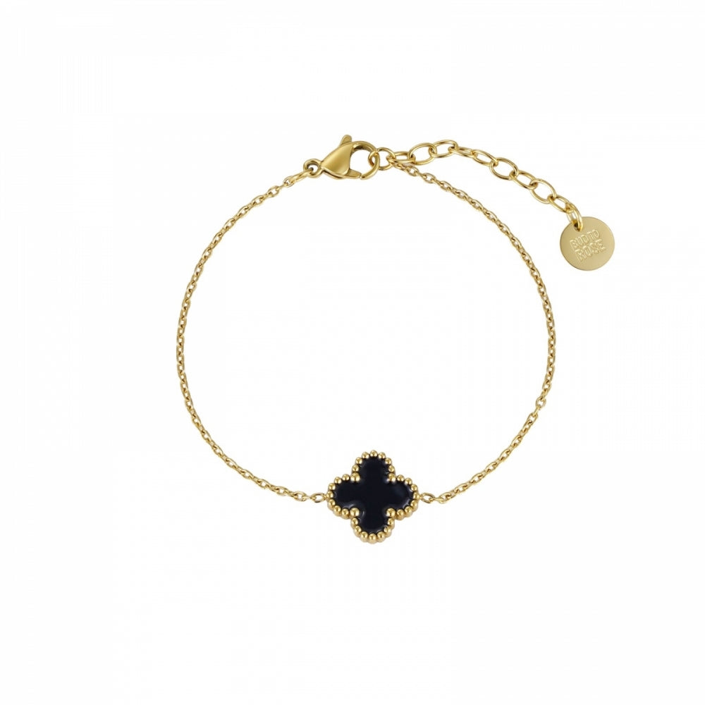 CLOVER ENAMEL BRACELET BLACK/GOLD