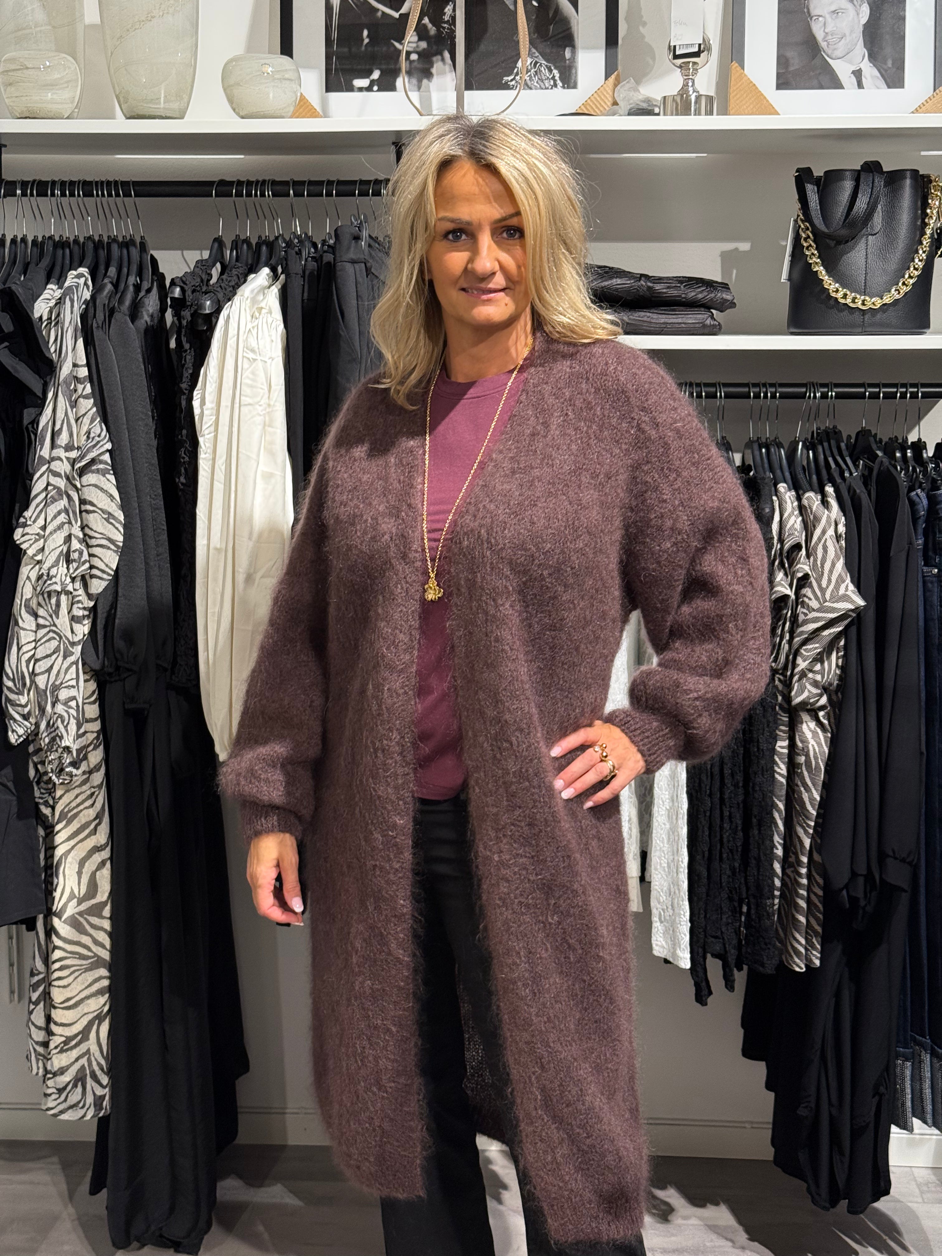 Mohair kofta - brun