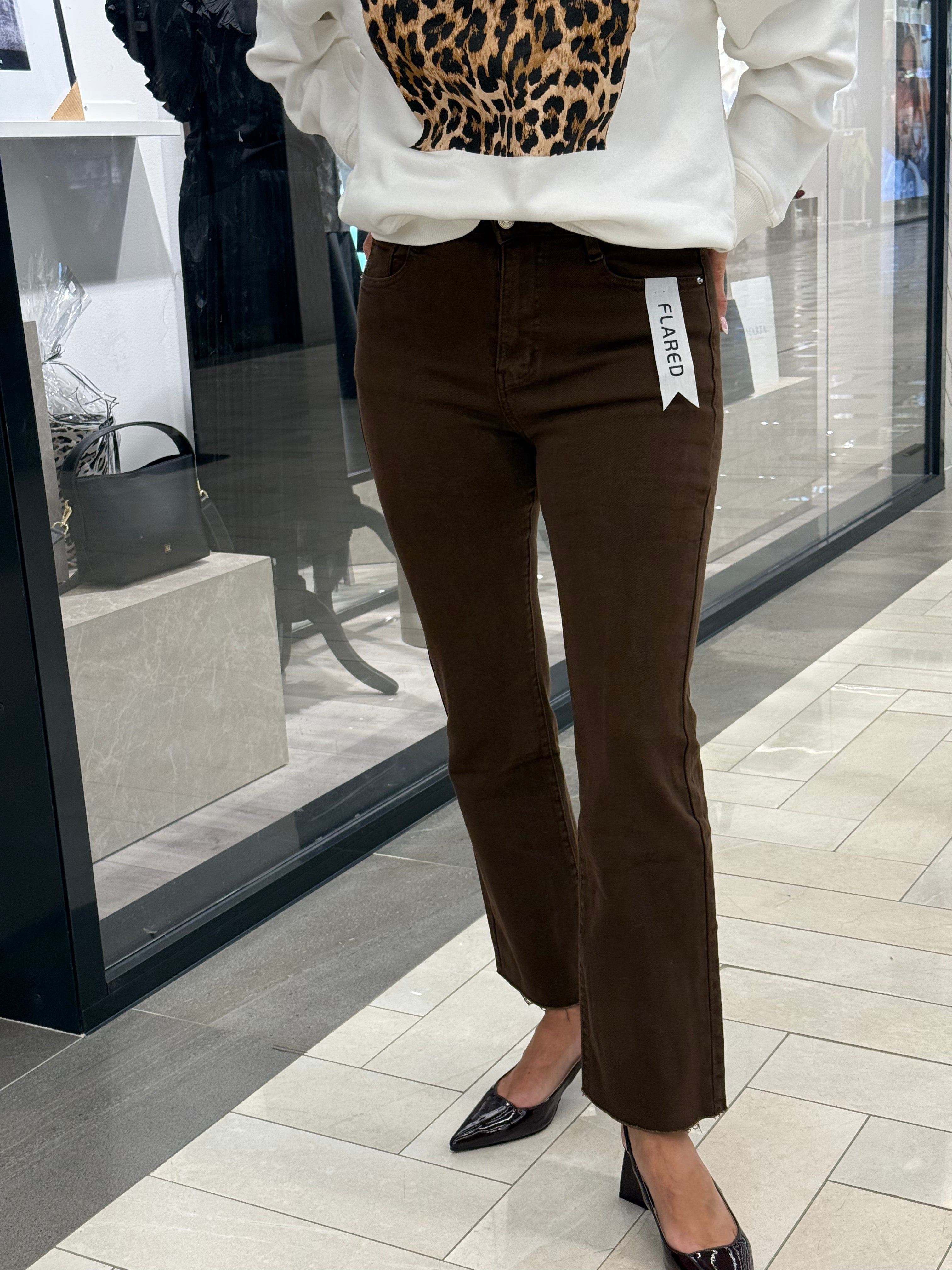 Flared jeans - brown