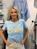 Soho T-shirt- blå/beige