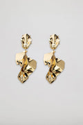LEAF EARRINGS METALLIC GOLD