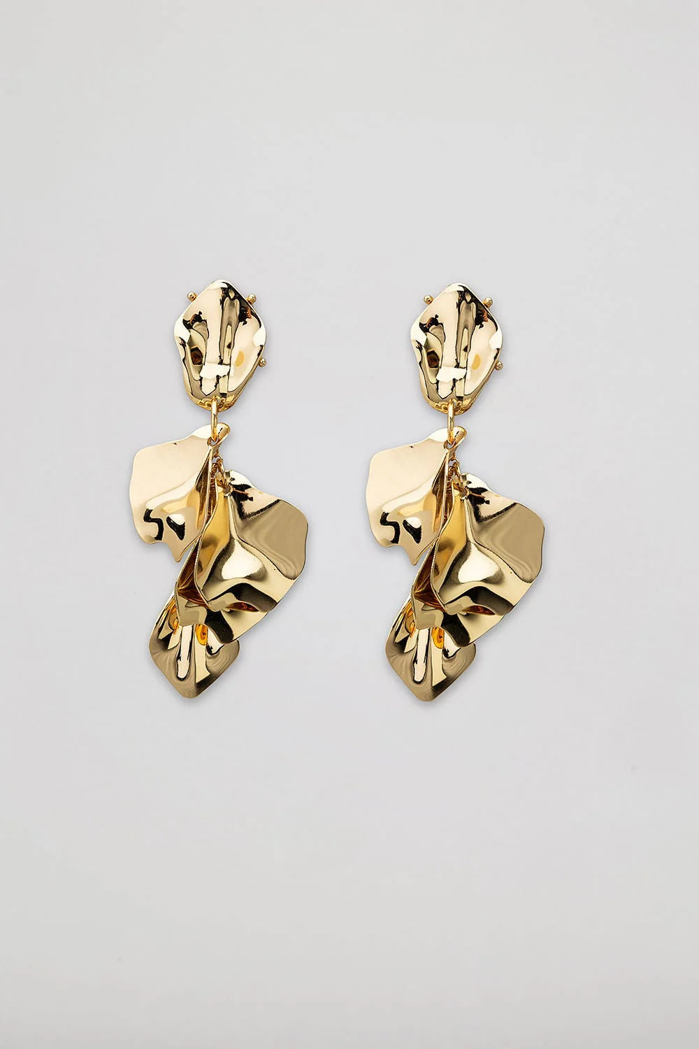 LEAF EARRINGS METALLIC GOLD
