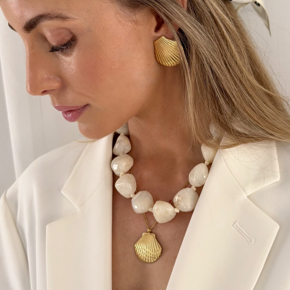 VIBE RESIN NECKLACE IVORY