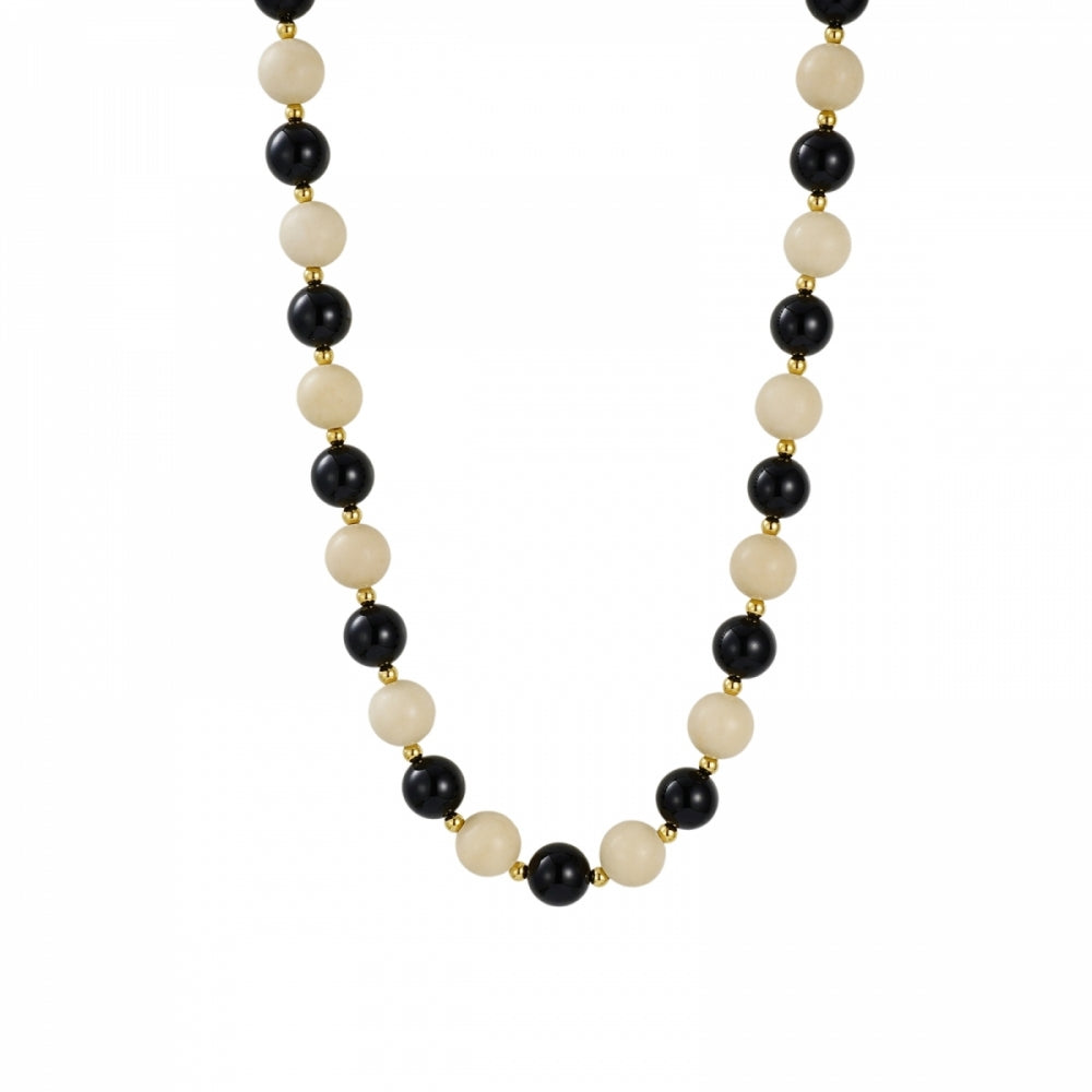 KELLY NECKLACE IVORY/BLACK/GOLD