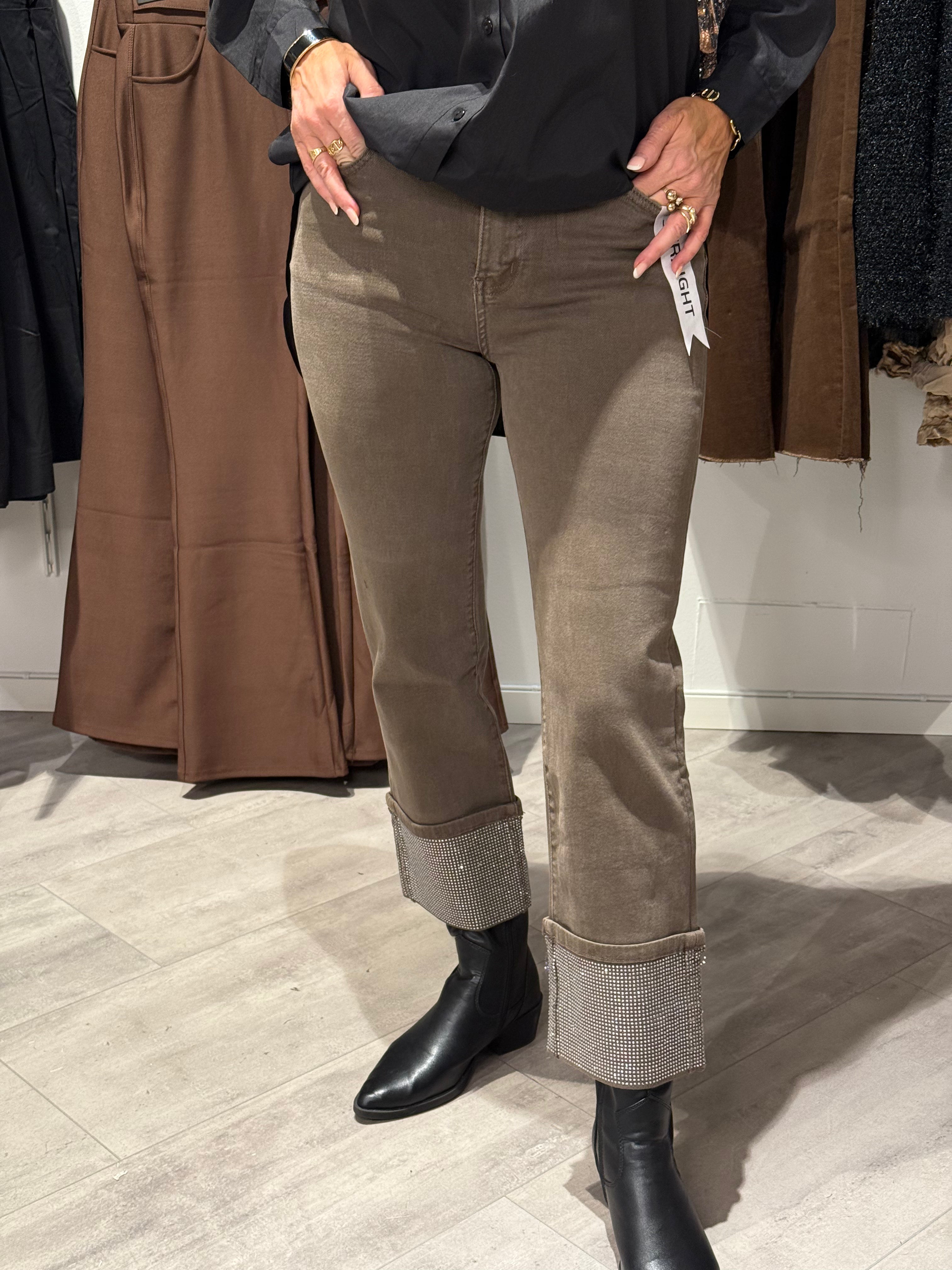 Jeans straight- bling Taupe